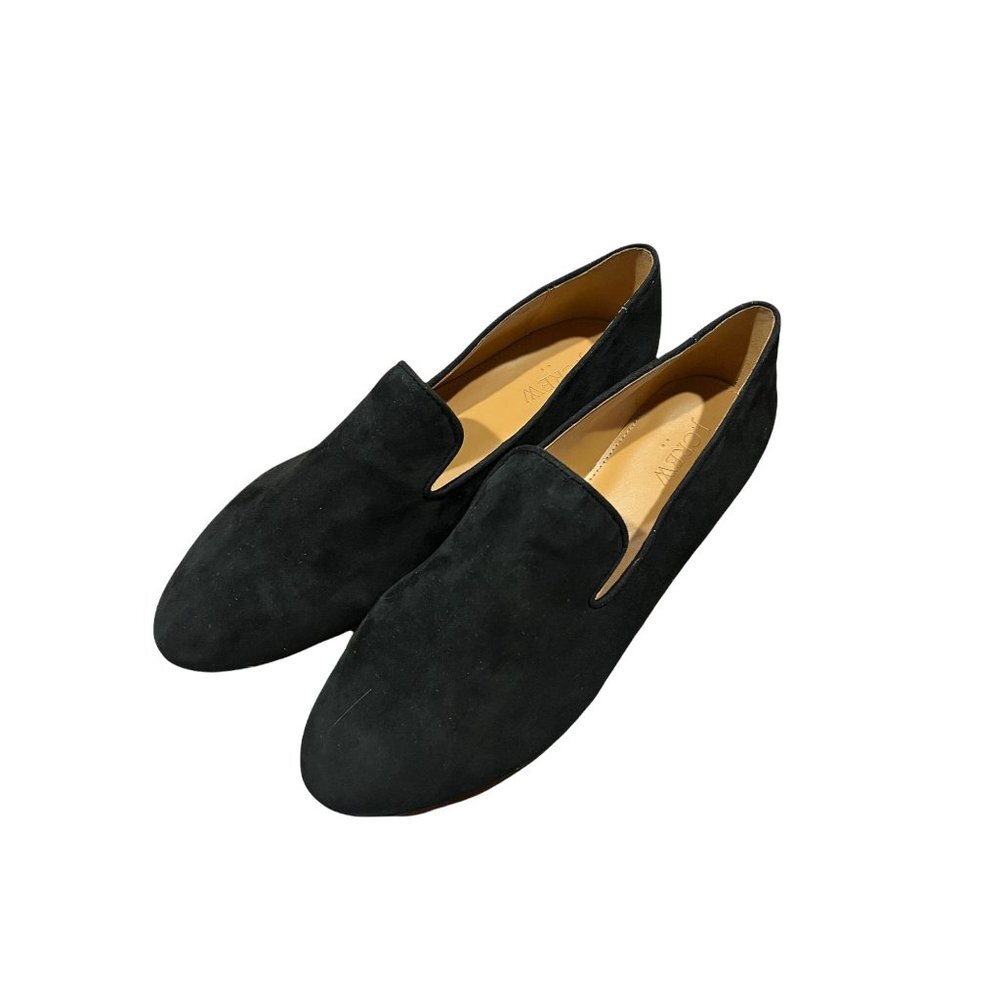 J. Crew Factory Black Suede smoking loafers flats AA524 Size 8.5